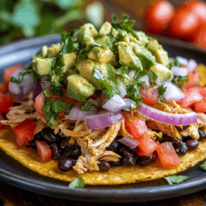 Black Bean Chicken Tostadas